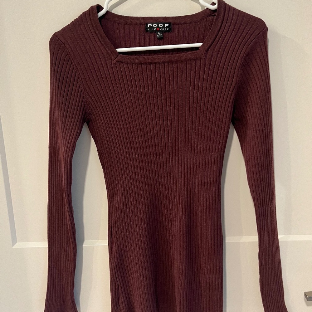 Maroon POOF Stretchy Long Sleeve